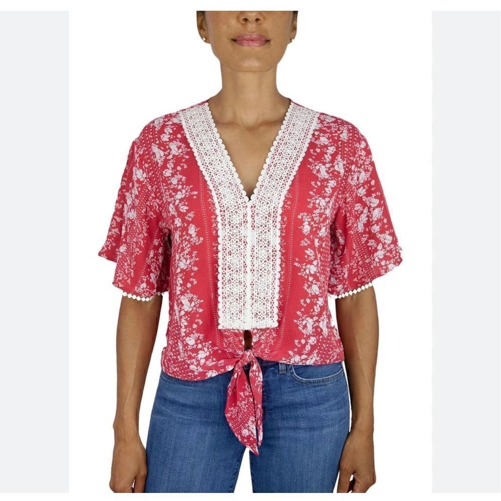 Gypsies & Moondust Juniors' Crochet Crop-Top Size S